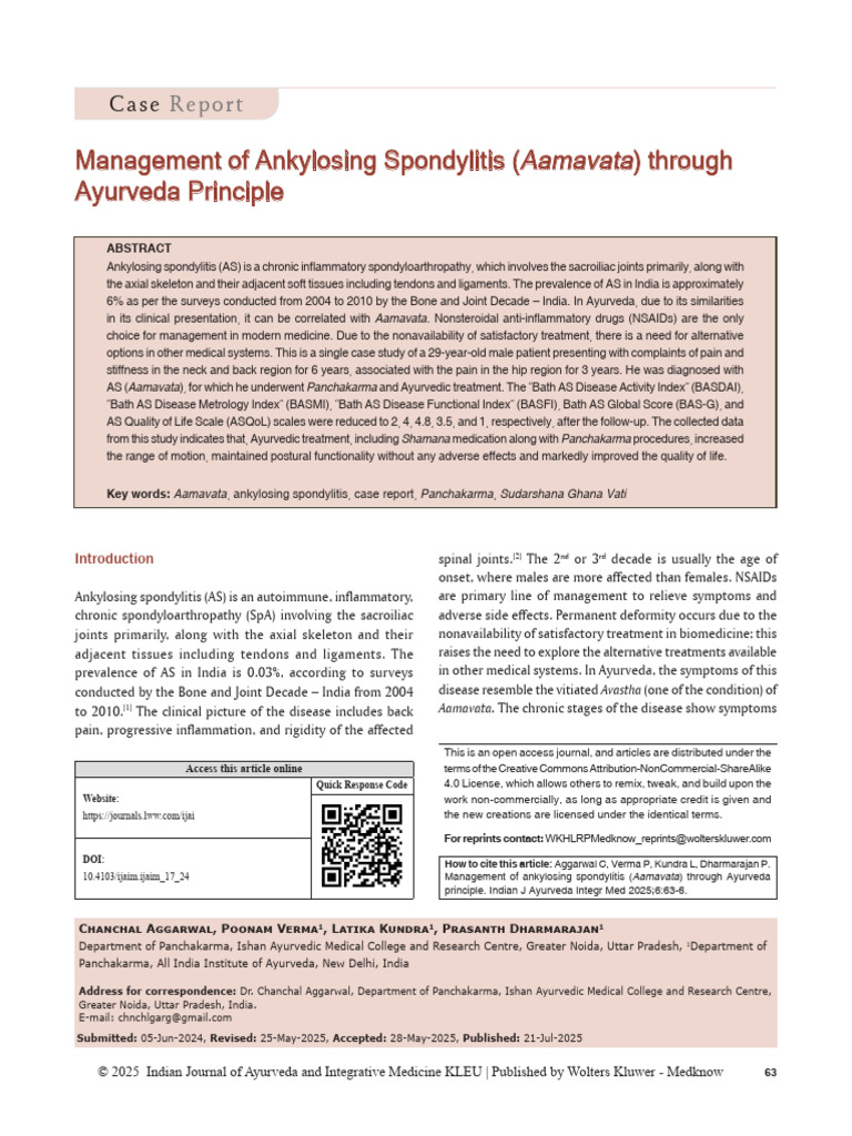 management_of_ankylosing_spondylitis__aamavata_.11 | PDF | Clinical ...