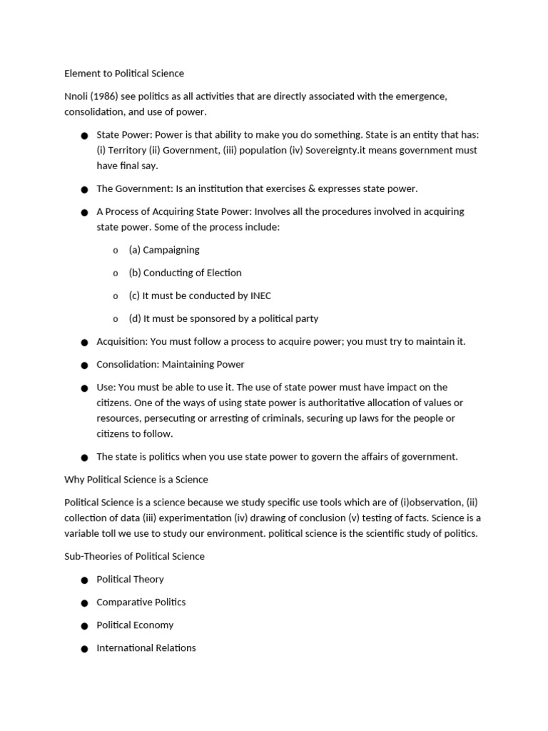 Understanding Political Science Fundamentals | PDF | Power (Social And ...