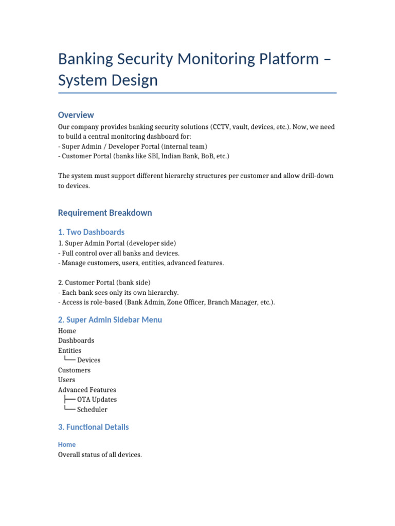 Banking Security Monitoring Dashboard Design | PDF | Data Management ...