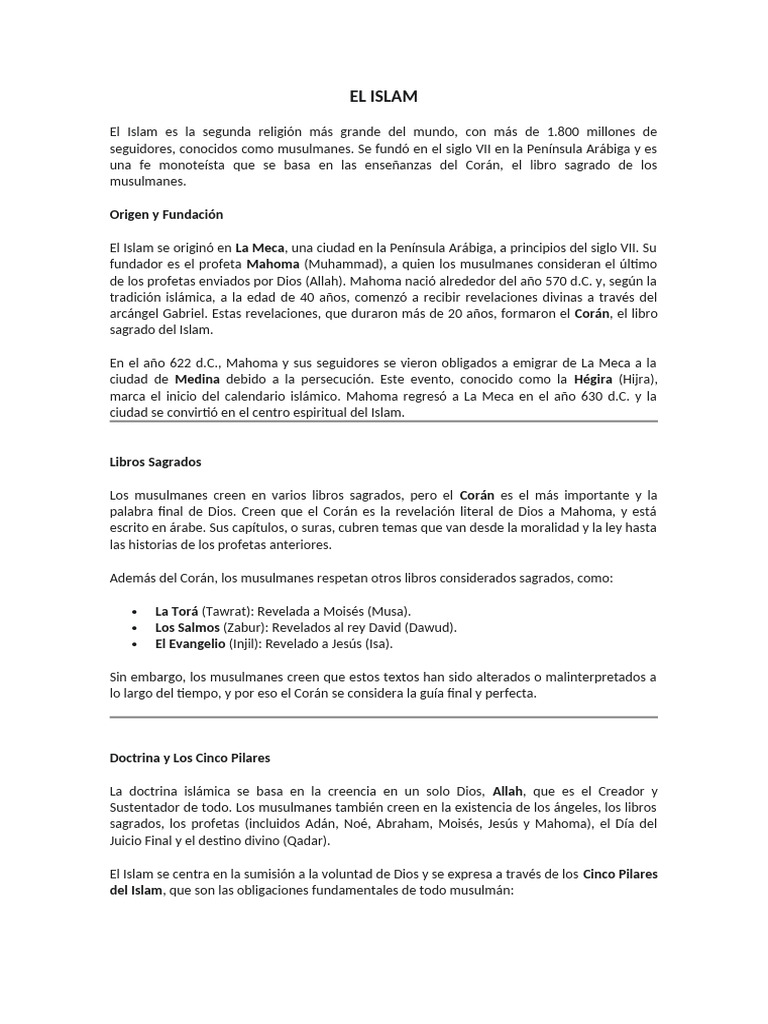 Introducción al Islam y sus Principios | PDF | Mahoma | Hayy