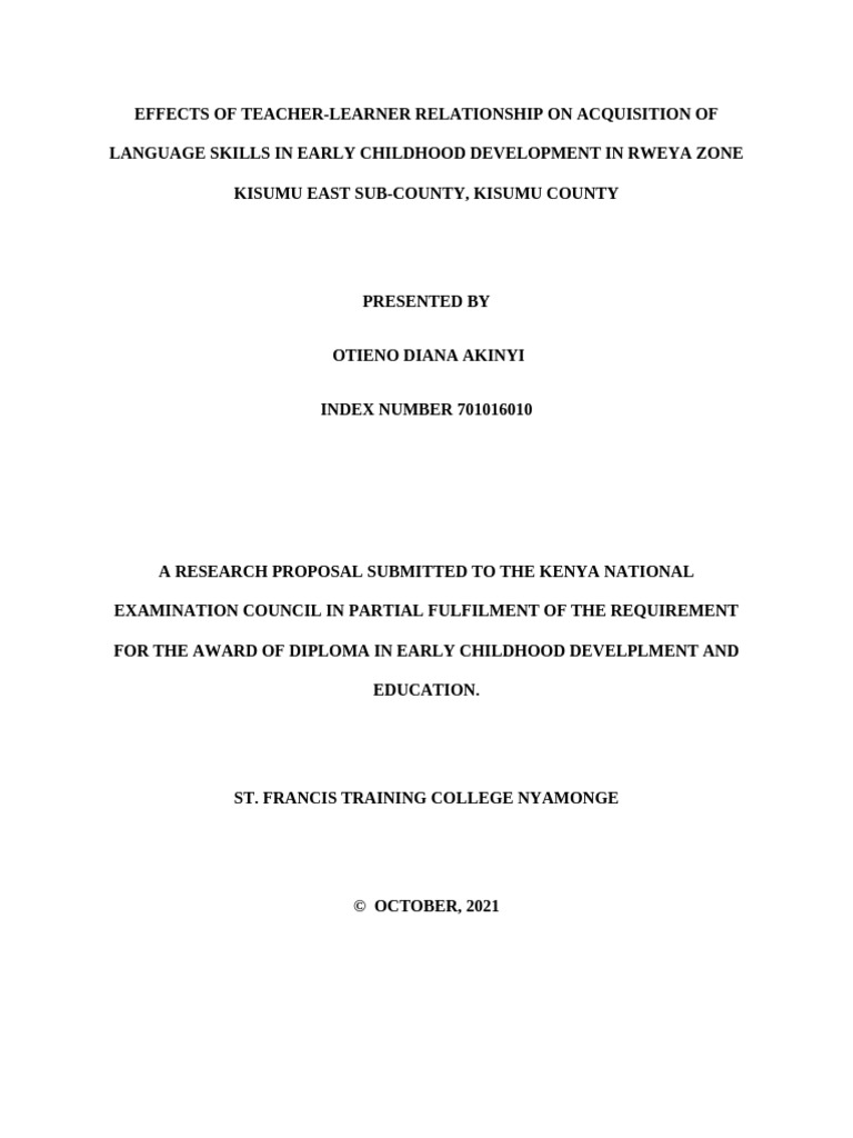 Teacher-Learner Relationship in ECD Language Skills | PDF | Learning ...