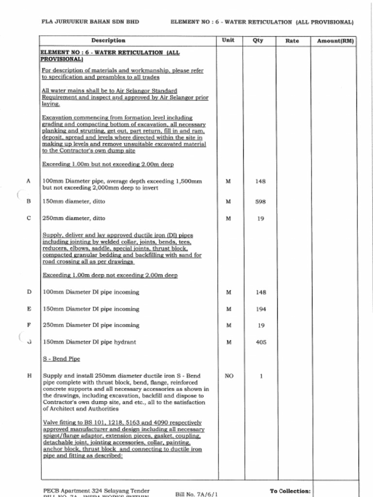 Bill Water Reticulation | PDF