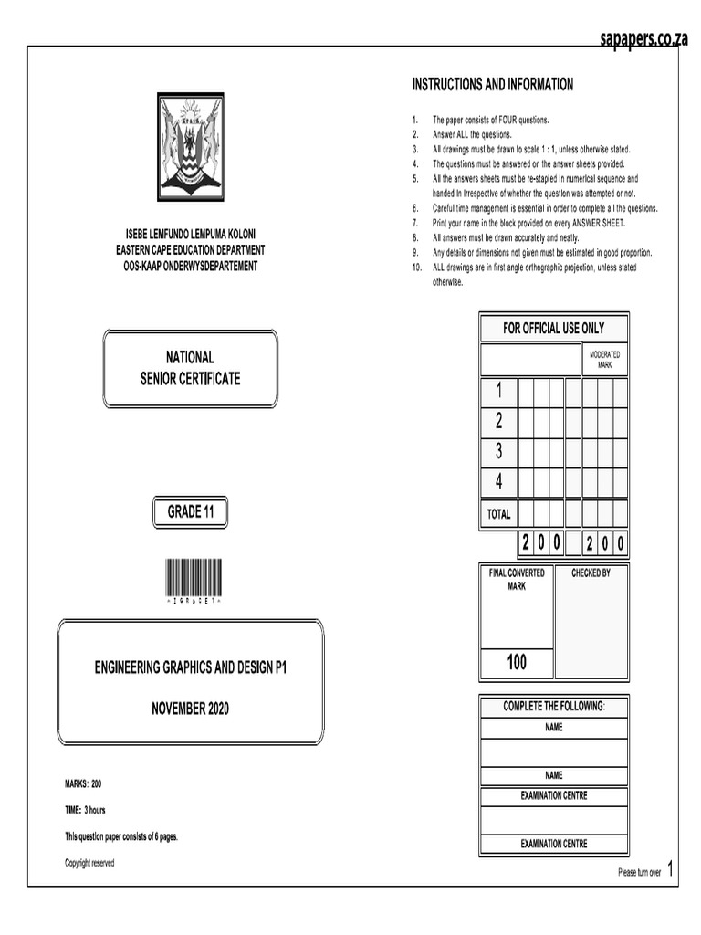 Egd p1 Gr11 Nov2020 QP Eng D | PDF