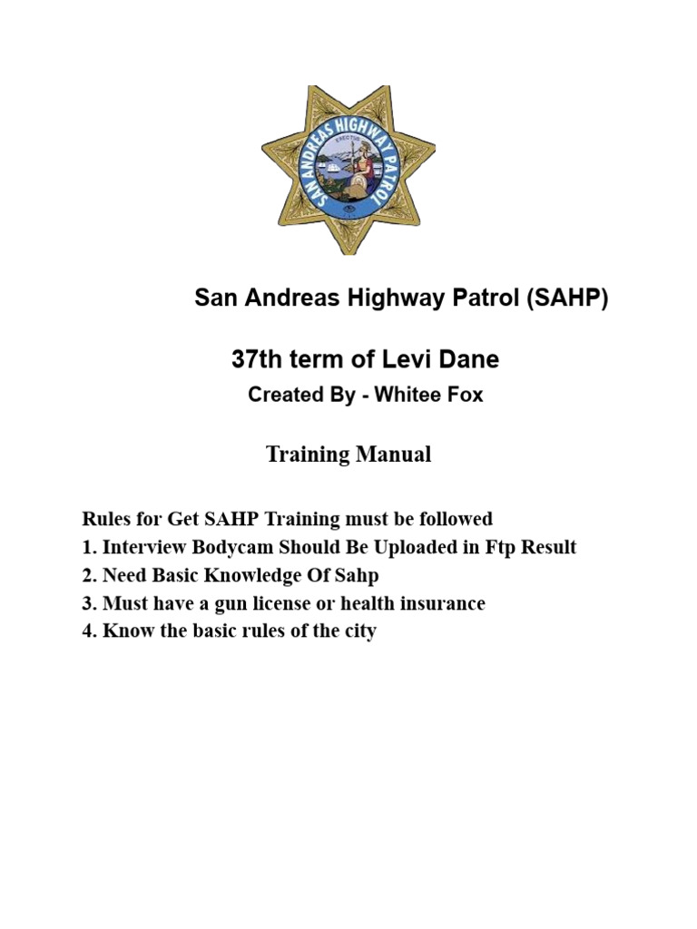SAHP Training Manual Overview | PDF | Miranda Warning