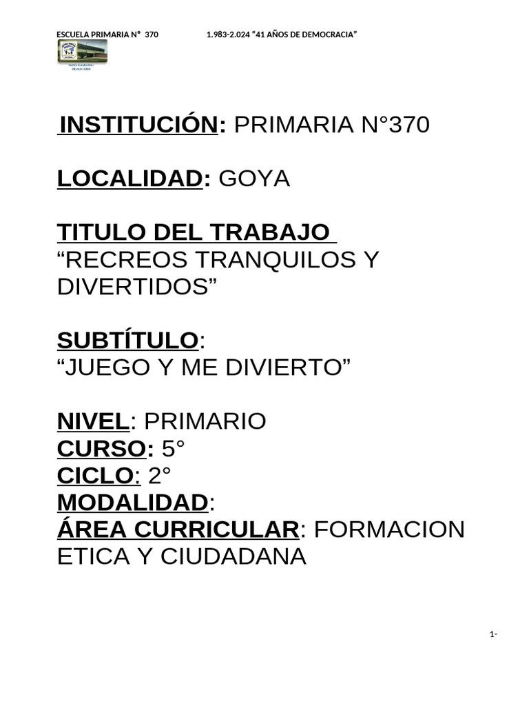 Feria de Ciencias y Tecnología 2024 | PDF | Educación primaria | Democracia