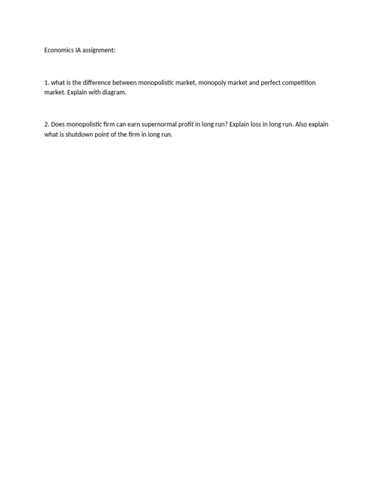 Monopolistic vs Monopoly vs Perfect Competition | PDF