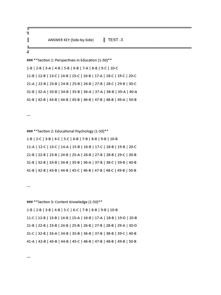 Answer Key 3 | PDF