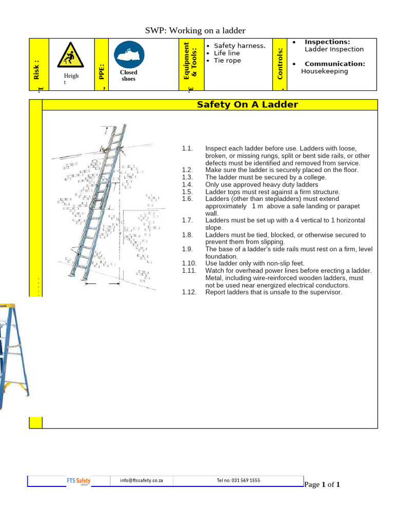 18.03 SWP Use of Stepladder | PDF | Ladder