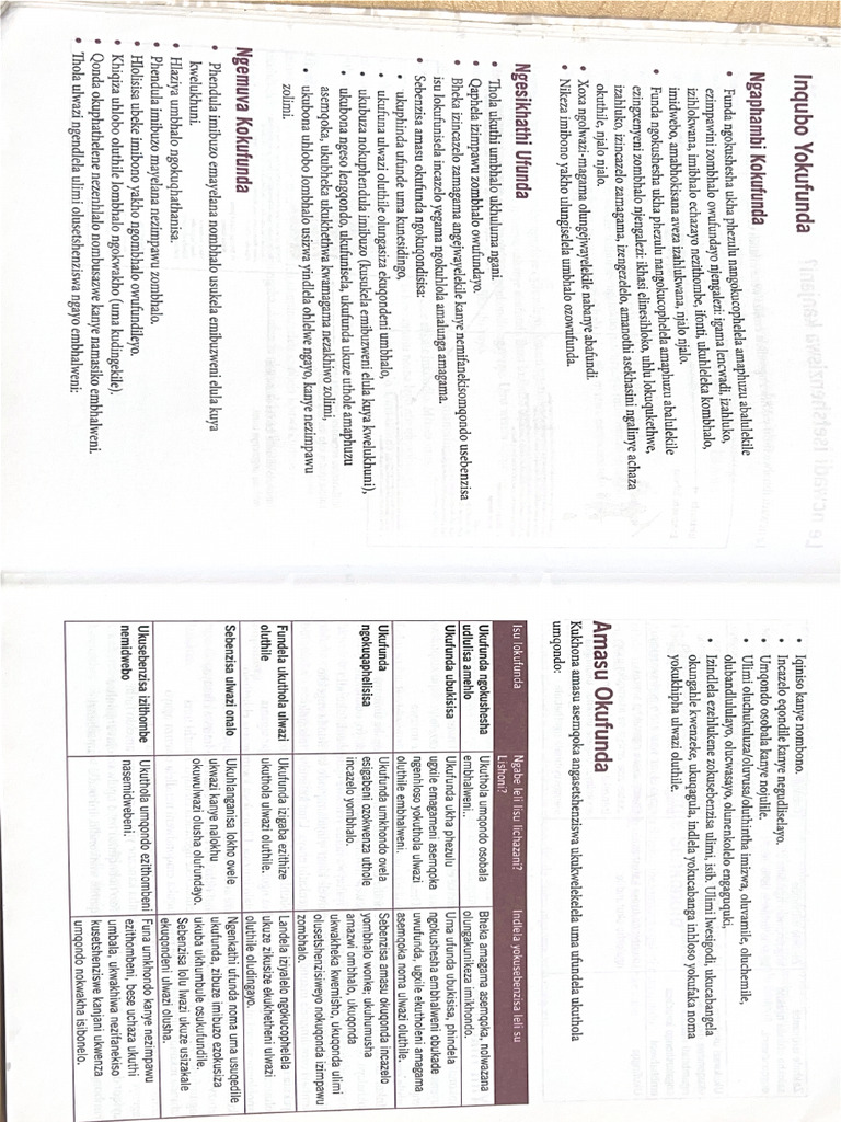 Inqubo Yokufunda Inkondlo | PDF