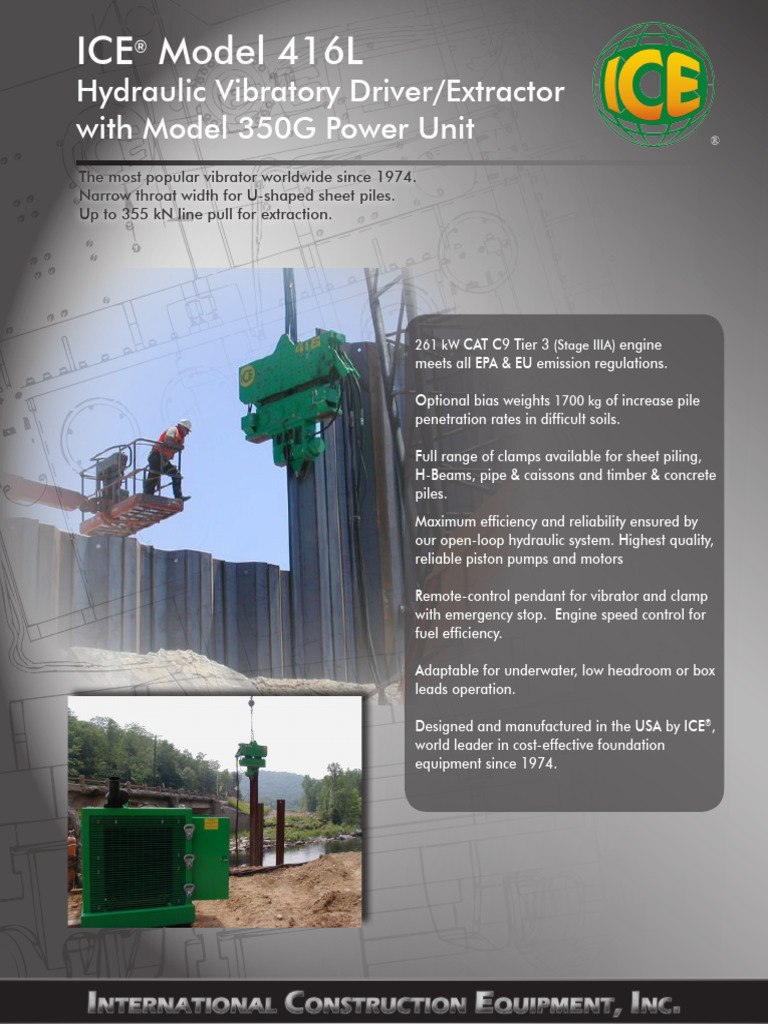 ICE Model 416L Hydraulic Driver Specs | PDF | Mechanical Engineering