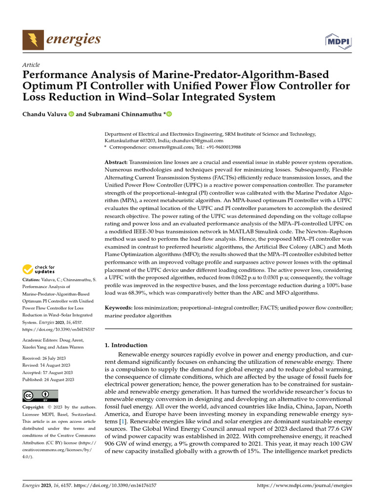 MPA-Optimized PI Controller for Loss Reduction | PDF | Electric Power ...