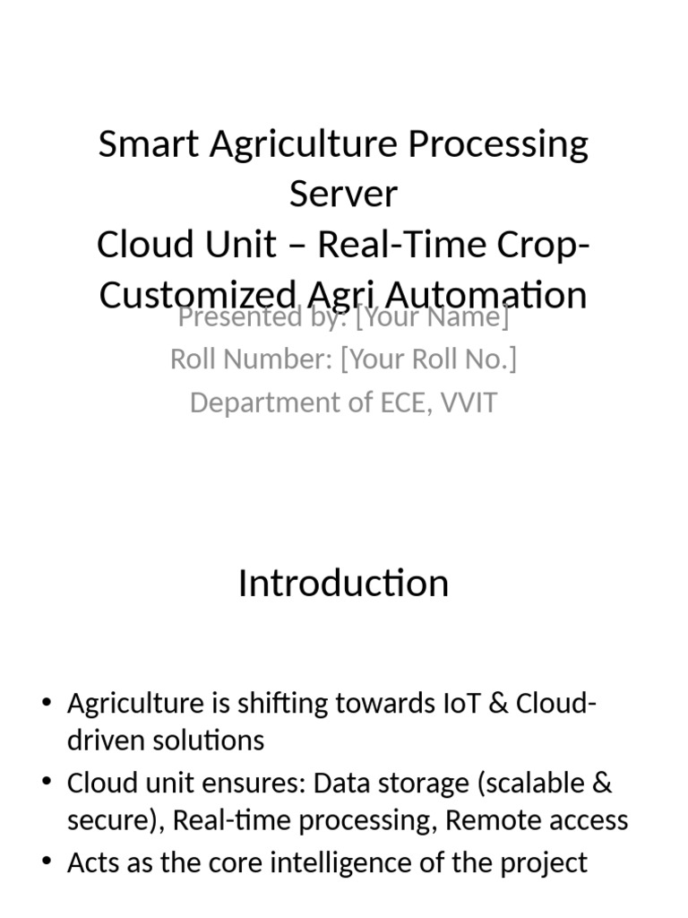 Smart Agriculture Cloud Solutions | PDF | Internet Of Things | Cloud ...