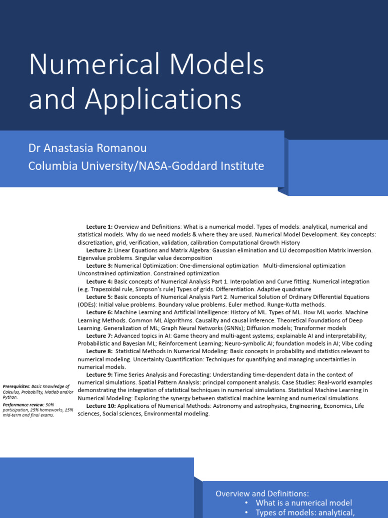Numerical Models: Concepts and Applications | PDF | Machine Learning ...