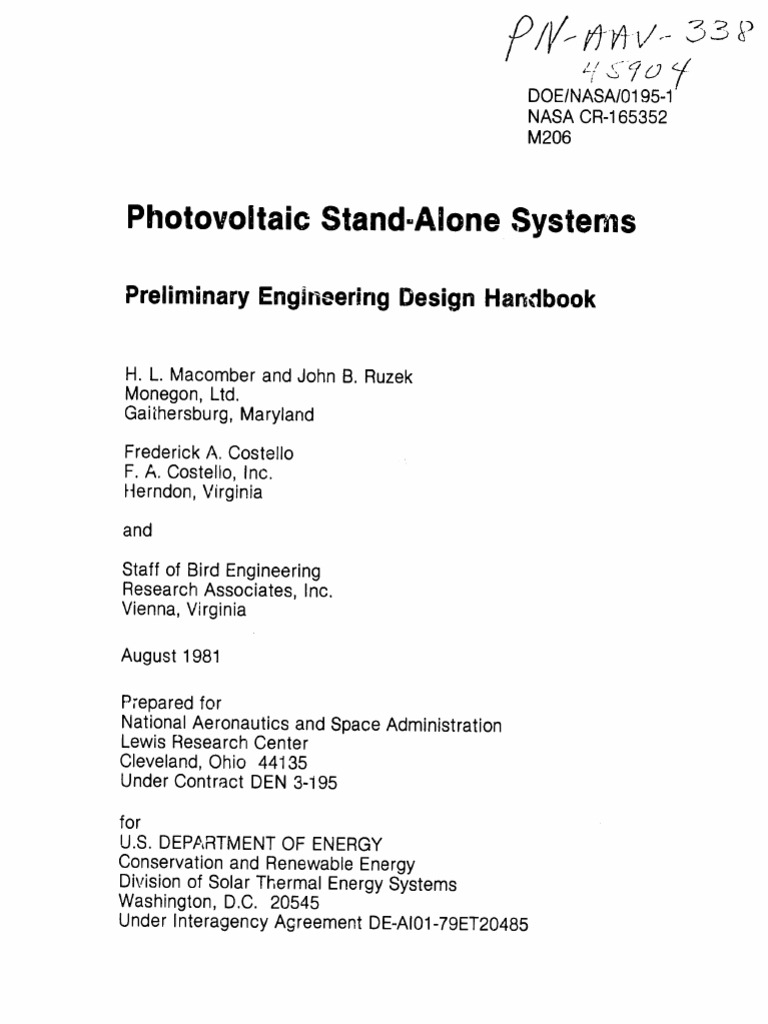 Stand Alone PV Systems | PDF | Photovoltaic System | Photovoltaics