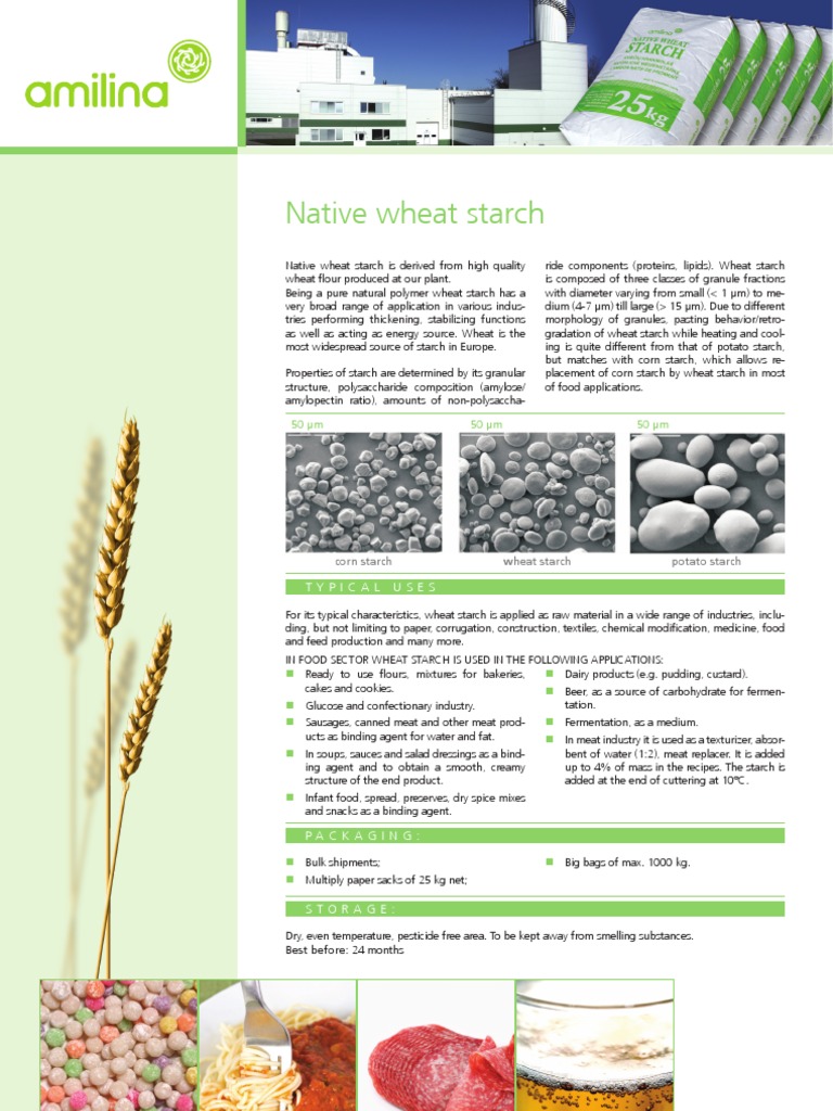 Native Wheat Starch Info Sheet Starch Food Ingredients