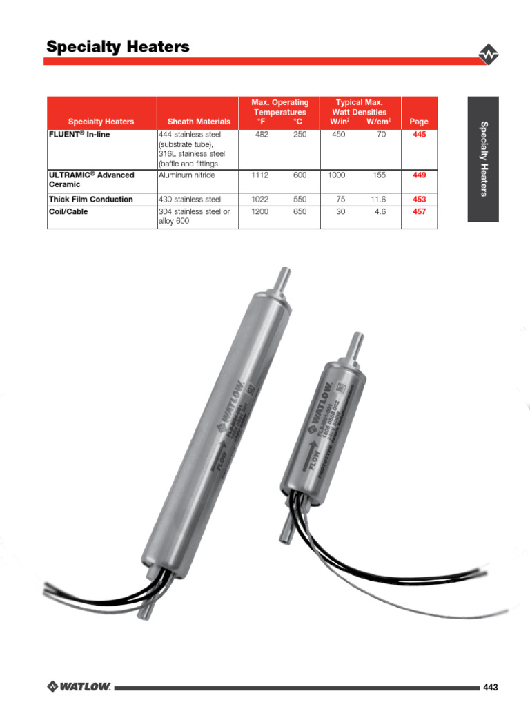 Specialty Heaters Overview and Specs | PDF | Electricity | Electrical ...