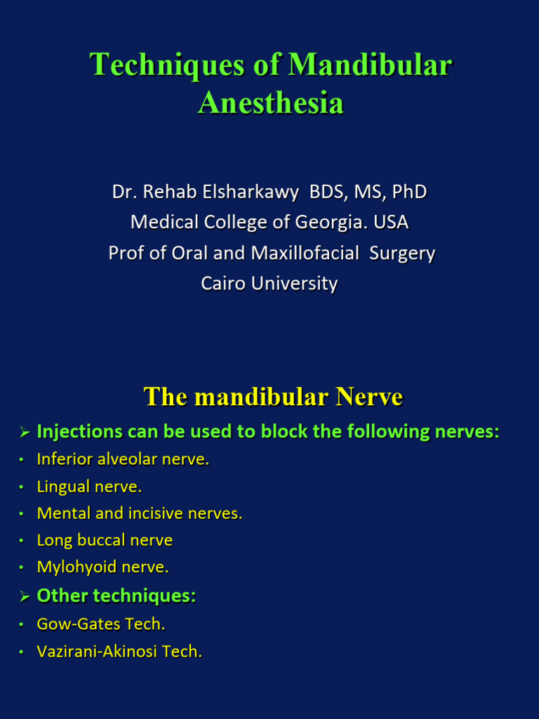 5 Mandibular Anesthetic Techniques - 251016 - 181513 | PDF | Anesthesia ...