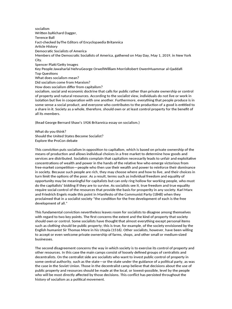 Understanding Socialism: Key Concepts | PDF | Socialism | Communism