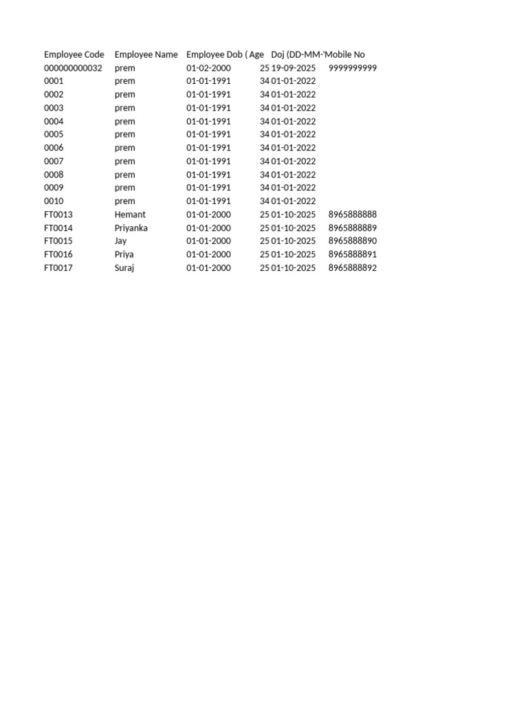 Employee Insurance and Details Record | PDF