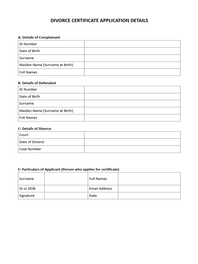 Divorce Decree Client Application | PDF