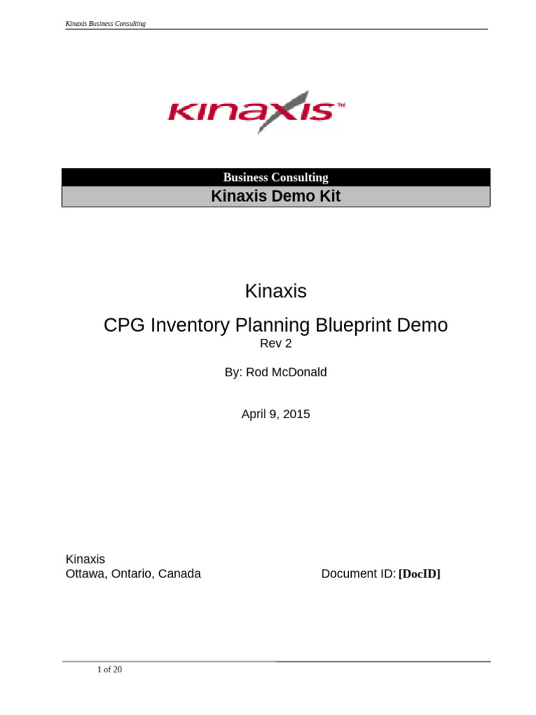Inventory Planning CPG Blueprint Demo | PDF | Inventory | Supply Chain
