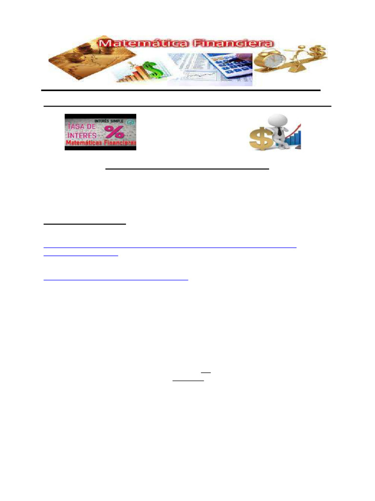 Unidad 1 Interes Simple Matematica Financiera | PDF | Interés ...