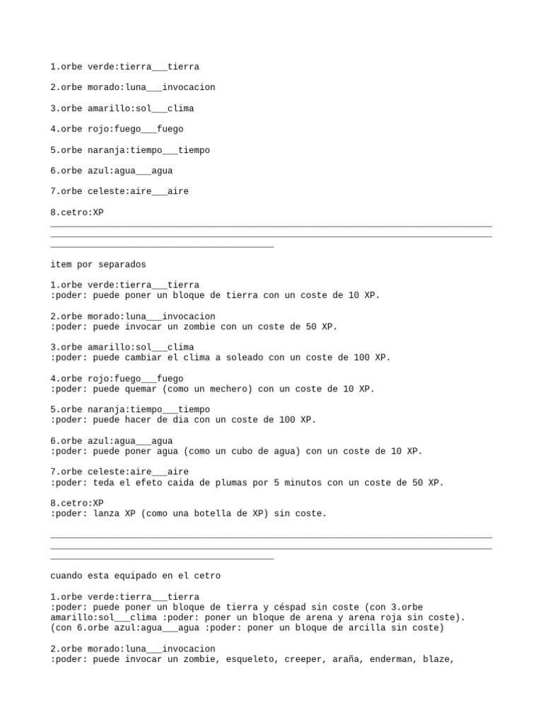 Mod Overlord para Minecraft: Orbes y Poderes | PDF