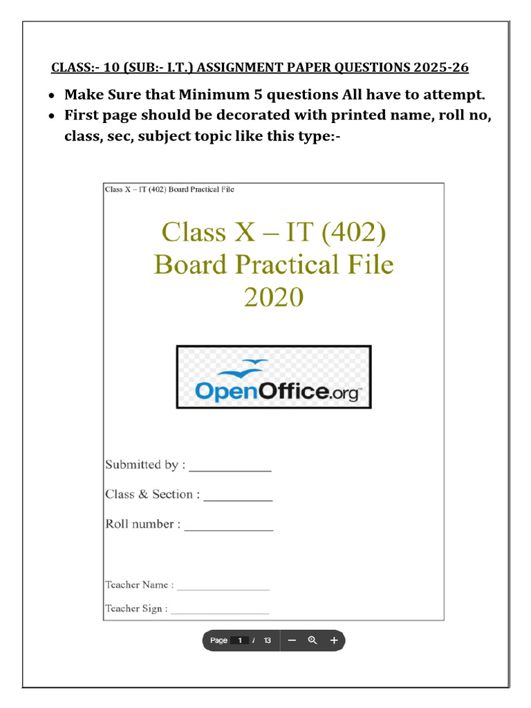 10 It Assignment 2025 | PDF