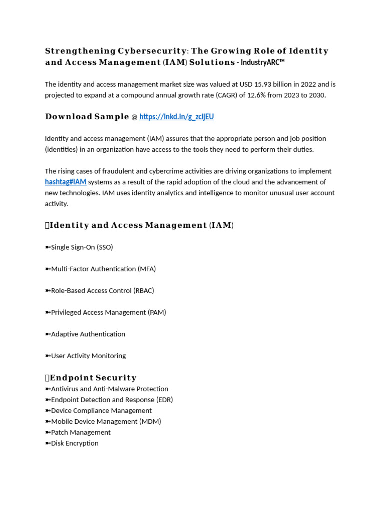 Strengthening Cybersecurity with IAM Solutions | PDF | Security ...