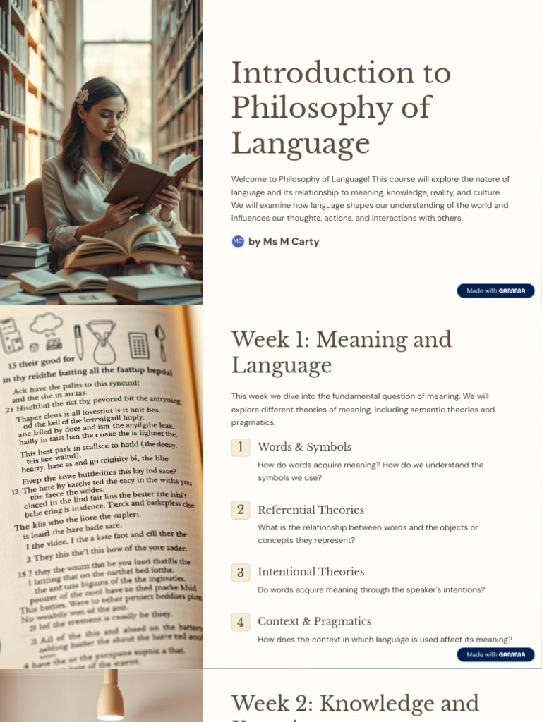 Philosophy of Language Course Overview | PDF | Semantics | Knowledge