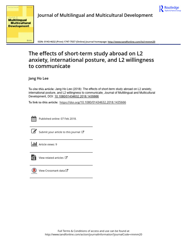 Study Abroad's Impact on L2 Anxiety and WTC | PDF | Second Language ...