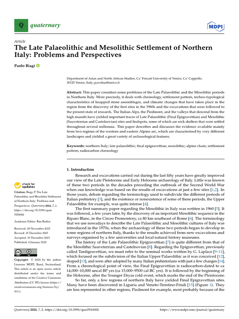 The Late Palaeolithic and Mesolithic Settlement of Northern | PDF ...