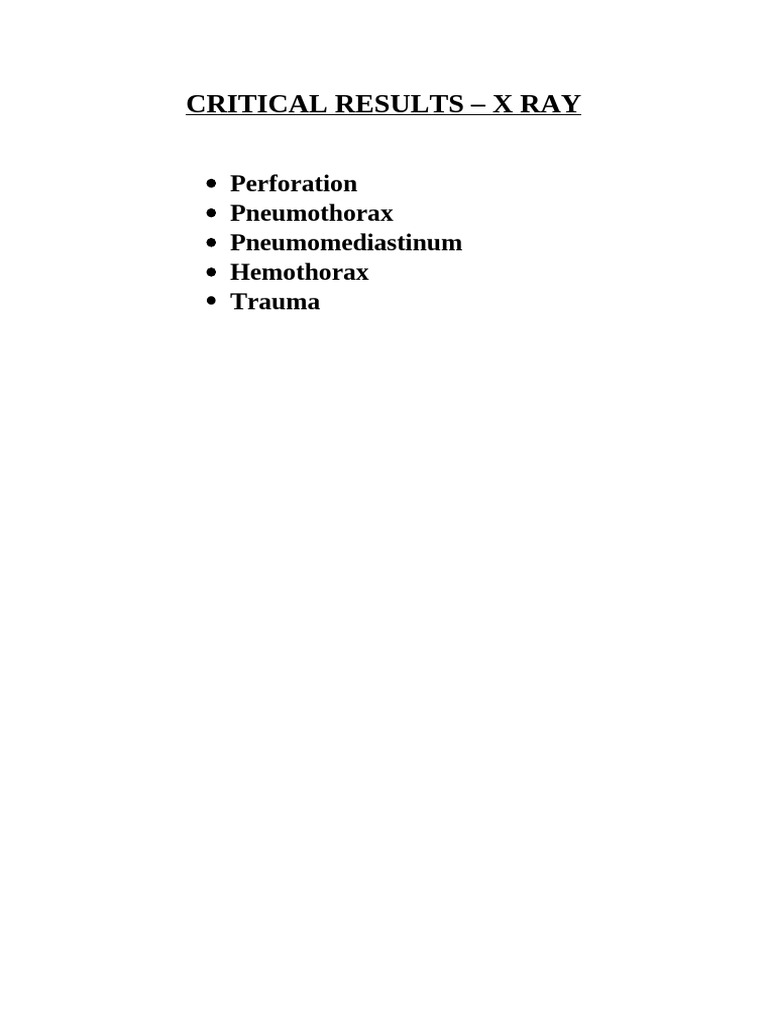 Critical Results Radiology | PDF