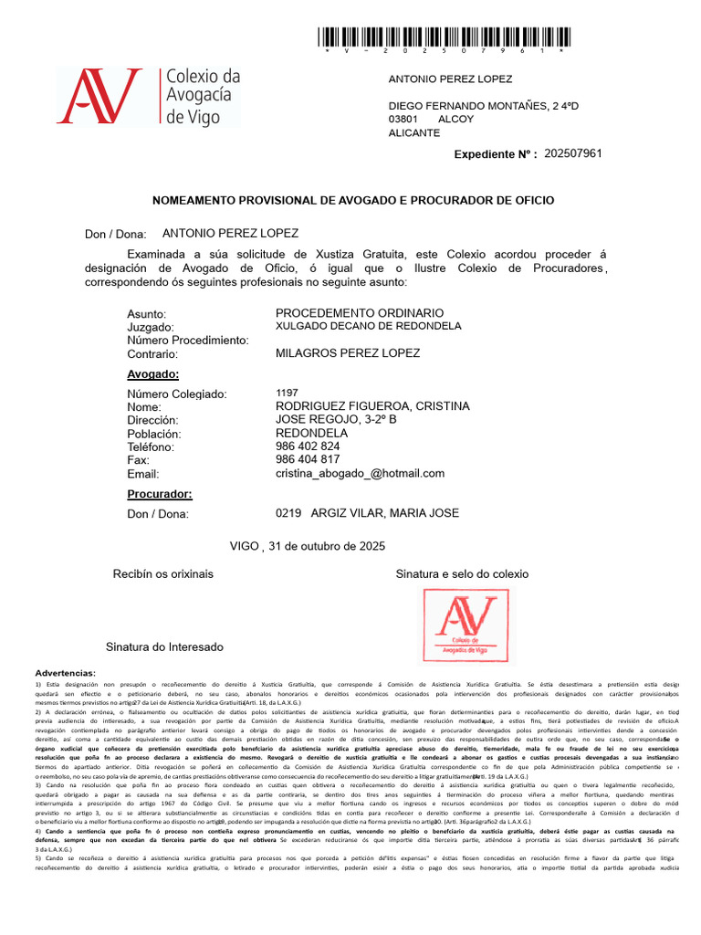 Comunicacion Solicitante Tc20254t0126 | PDF