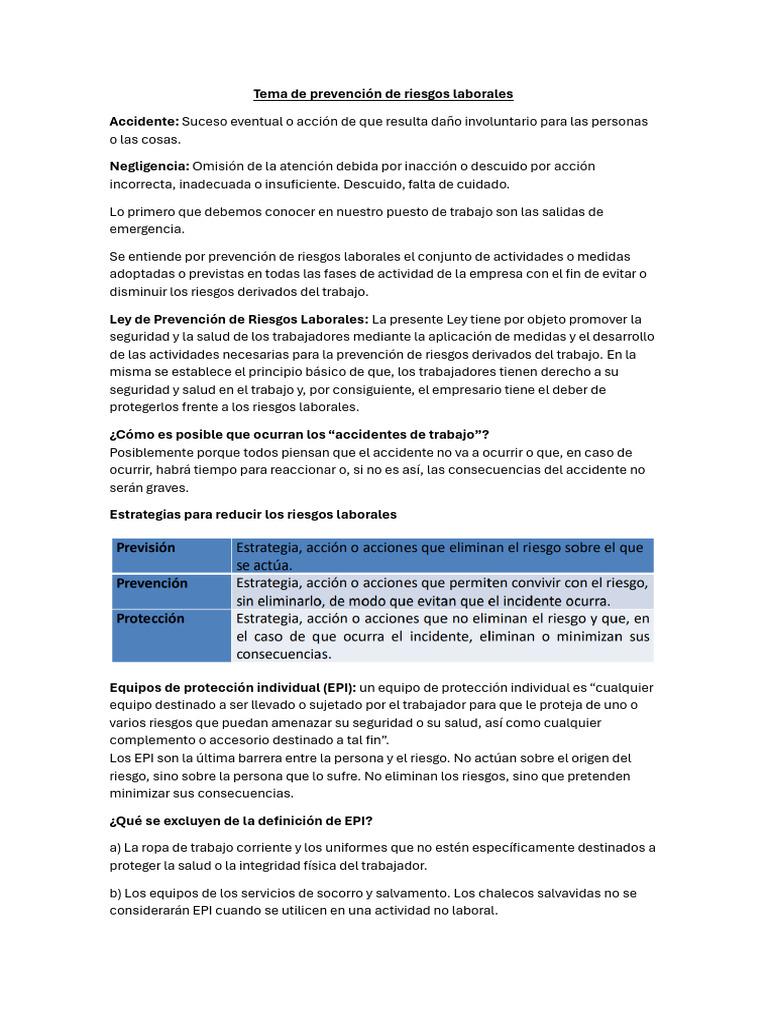 Prevención de Riesgos Laborales y EPI | PDF | Medición