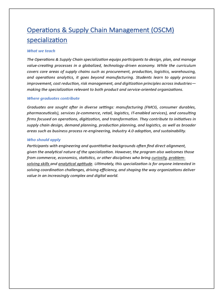 Click Here For More Information On Operations Supply Chain Management ...