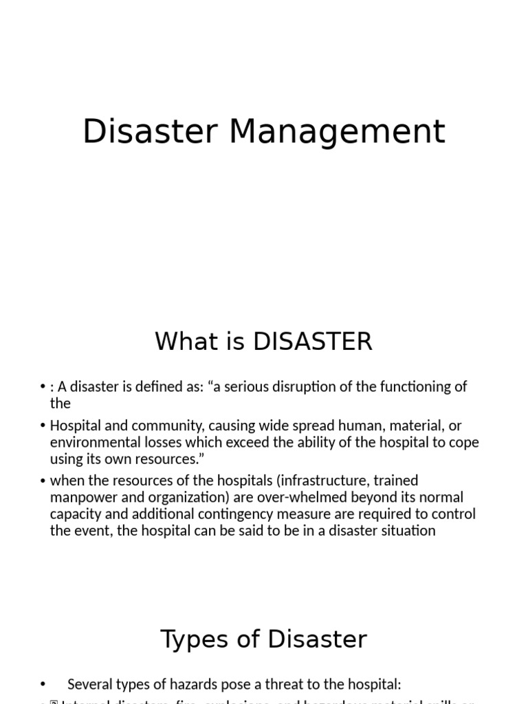 Hospital Disaster Management Guide | PDF | Emergency Management ...