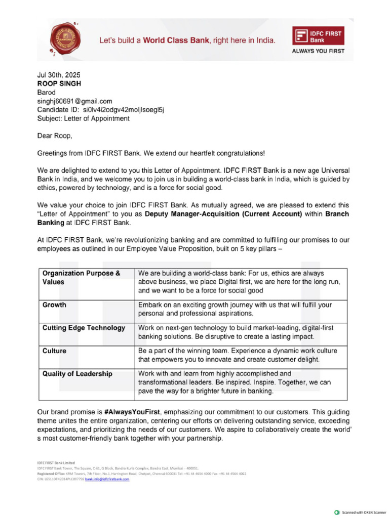 Offer Letter | PDF