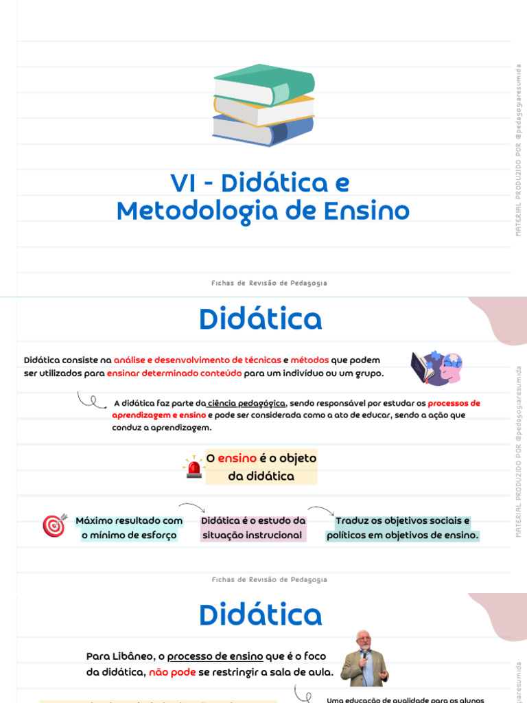 Didática e Metodologia de Ensino | PDF | Pedagogia | Aprendizado