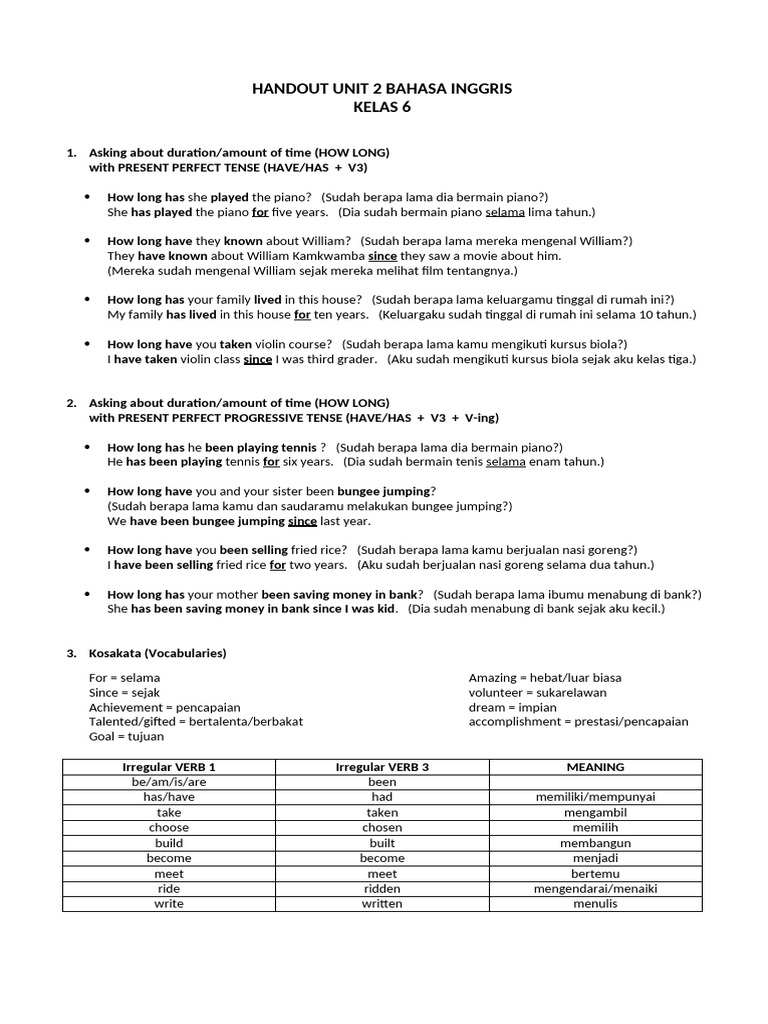 Present Perfect Tense Guide for Students | PDF | Linguistic Morphology ...