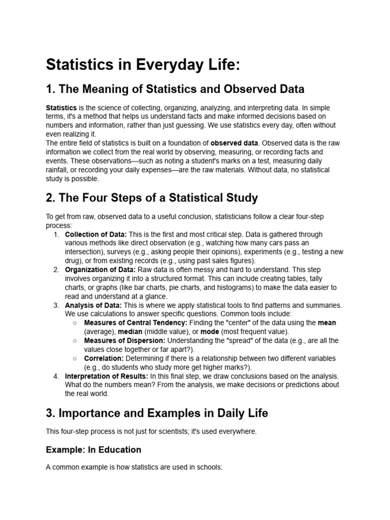 Everyday Applications of Statistics | PDF | Statistics | Data
