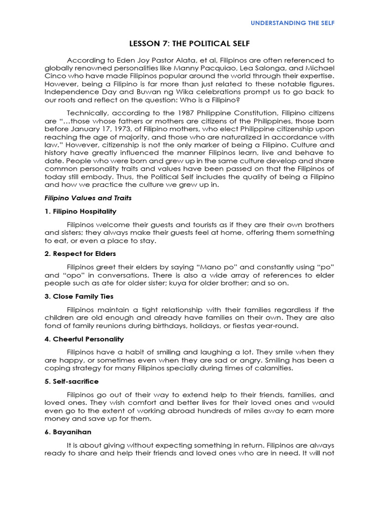 Exploring the Filipino Political Self | PDF | Philippines