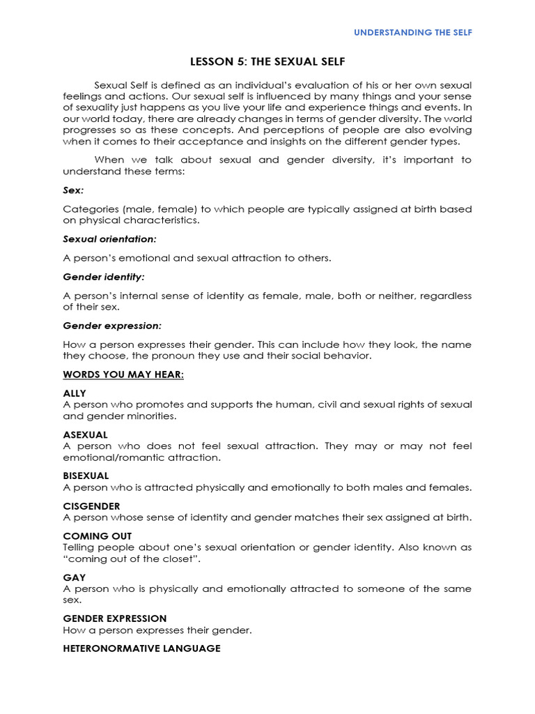 Exploring the Sexual Self and Diversity | PDF | Sexual Orientation ...