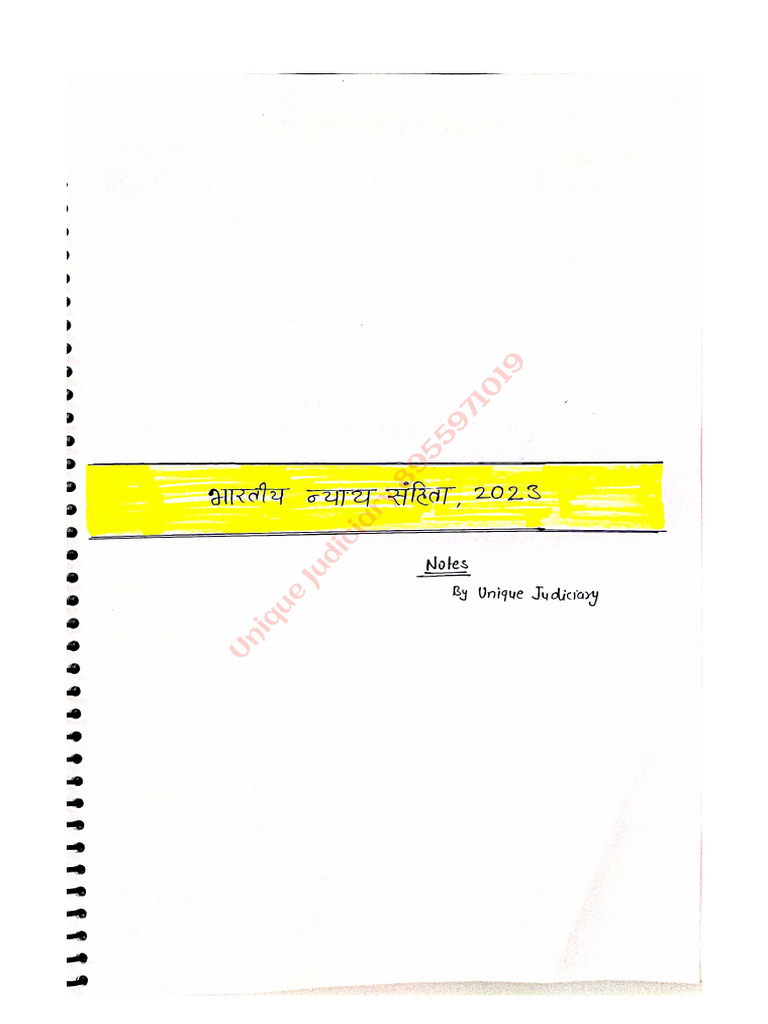 BNS 2023 by Unique Judiciary | PDF