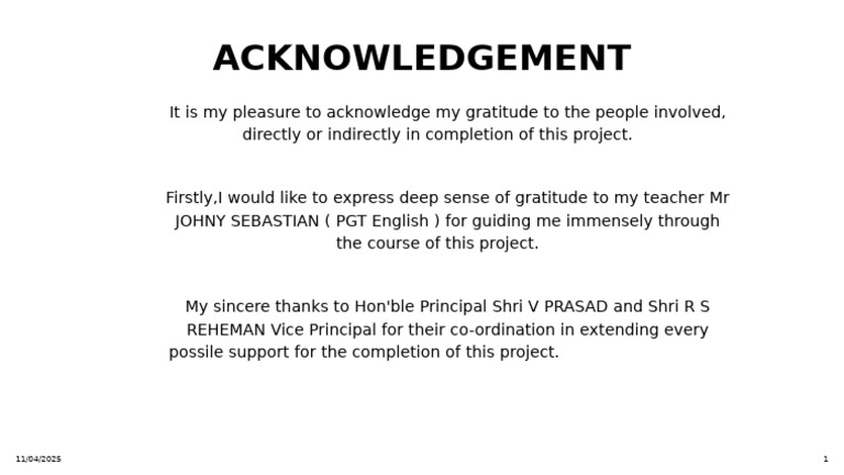 Acknowledgement | PDF