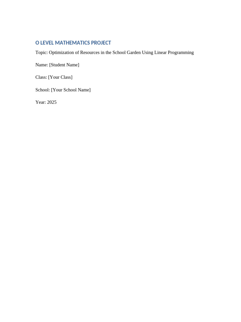 Optimize School Garden Profit Using Linear Programming | PDF | Linear ...