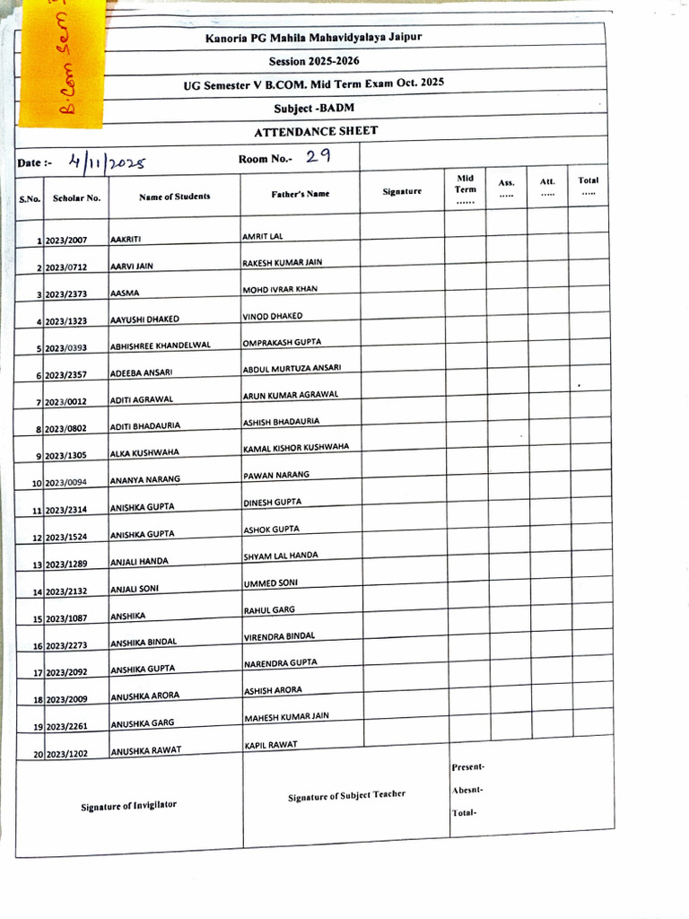 Bcom Sem 5 Bus Adm 4NOV2025 | PDF