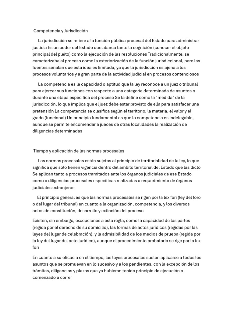 Jurisdicción y Competencia Procesal | PDF | Jurisdicción | Ley procesal