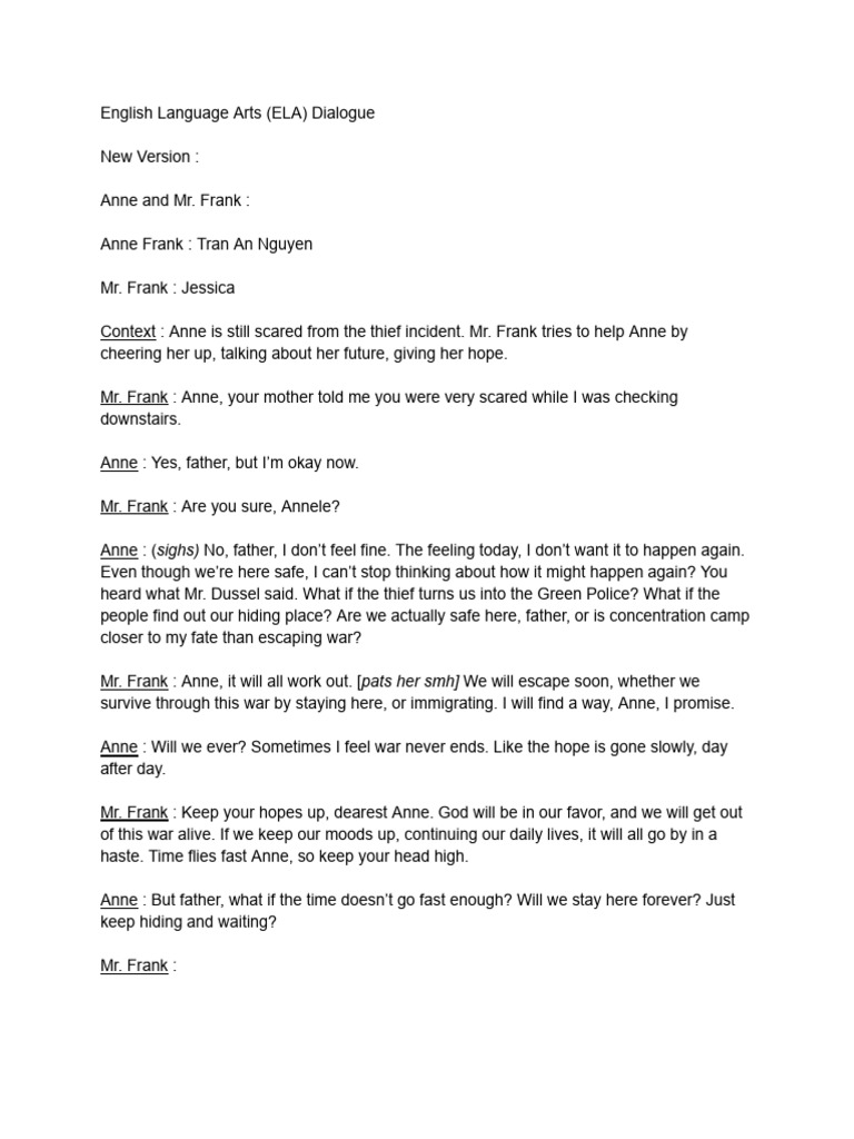 ELA Summative Assignment Dialogue | PDF