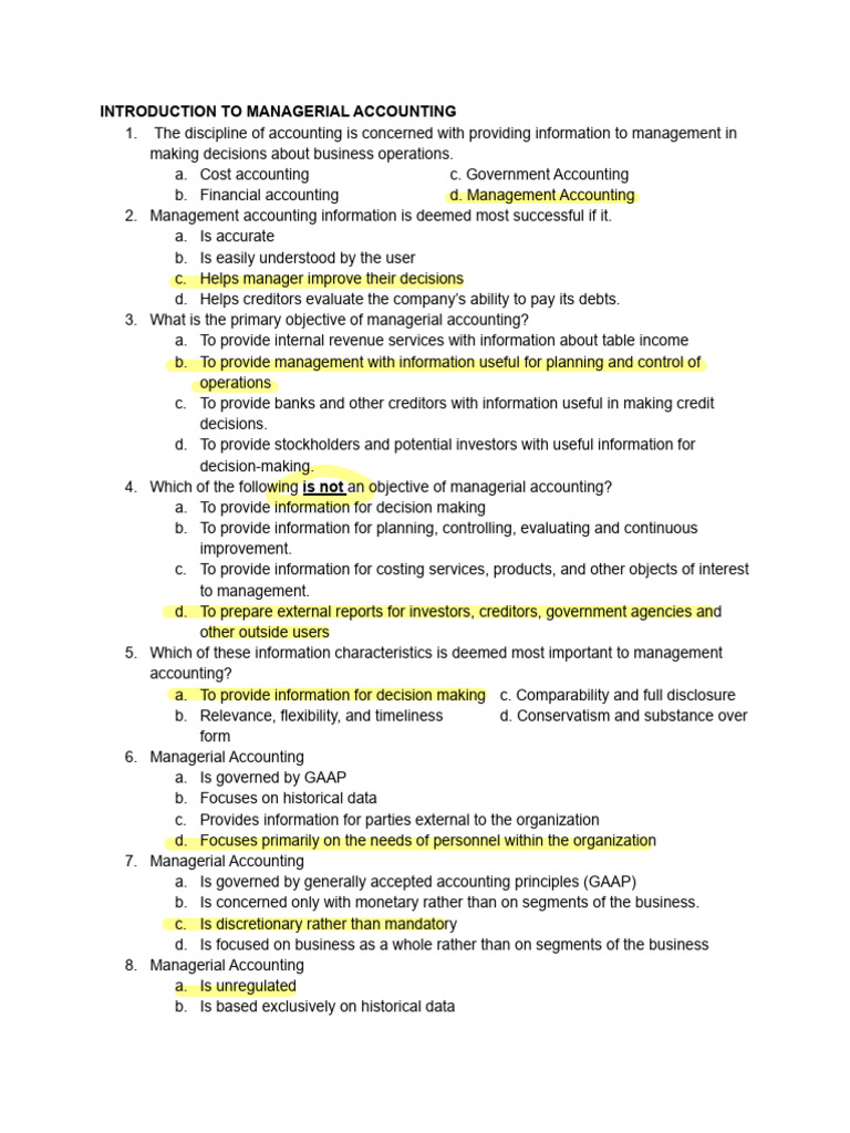 Managerial Accounting Essentials | PDF | Accounting | Management Accounting